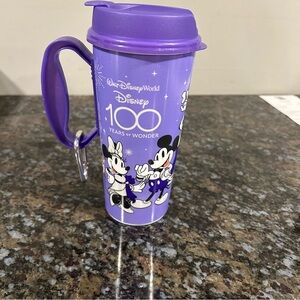 Walt Disney World 100th Anniversary Resort Refillable Tumbler Cup Mug Purple
